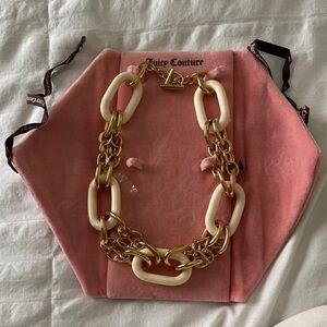 Juicy Couture Cream and Gold Chunky Link Necklace